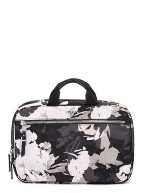 Tumi Voyageur Yima Cosmetic Toiletry Case Bag Floral B&W Hook Gunmetal